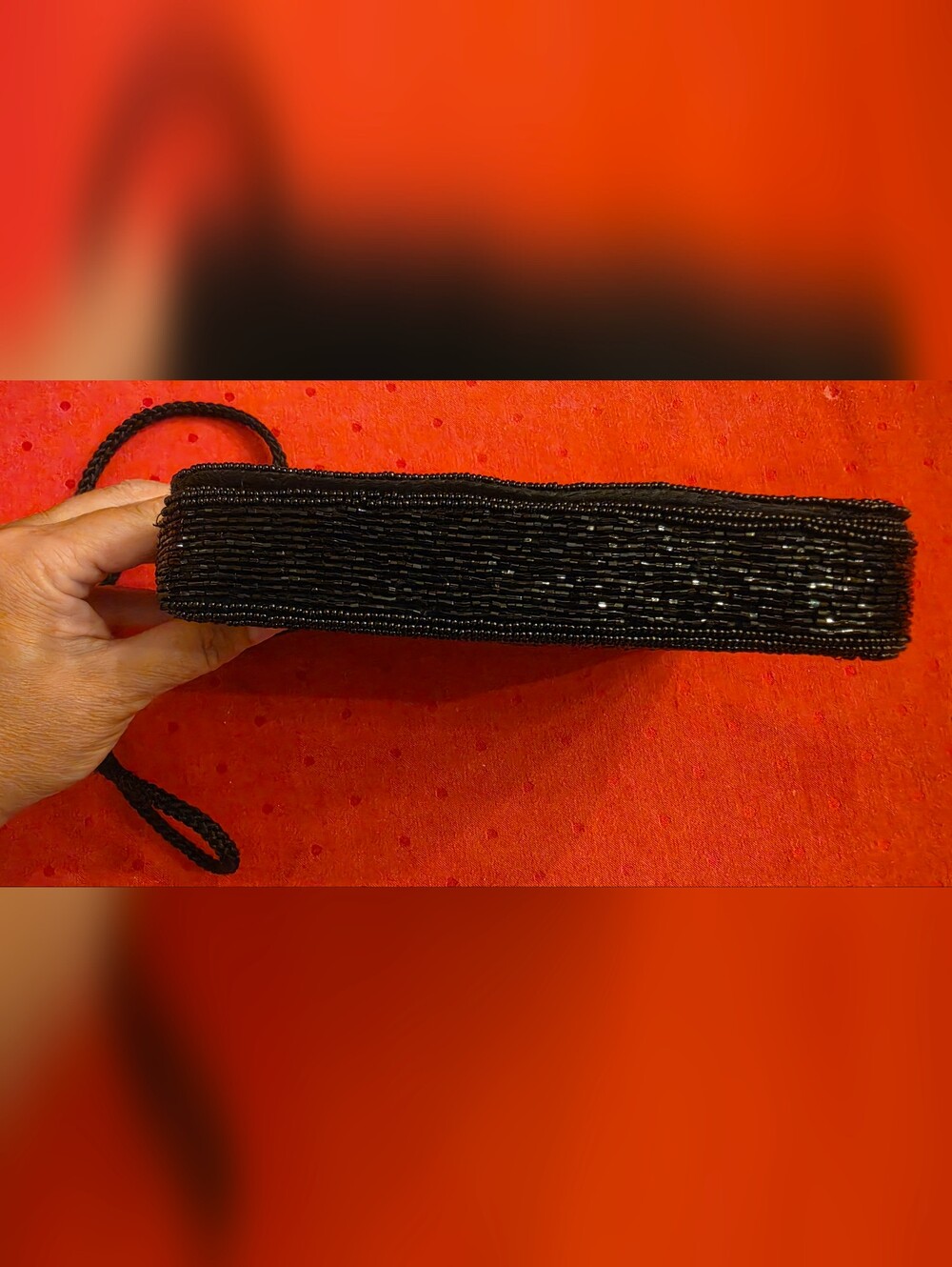 Stunning Vintage Black Beaded Multicolor Embroidered Evening Clutch - Picture 5 of 10